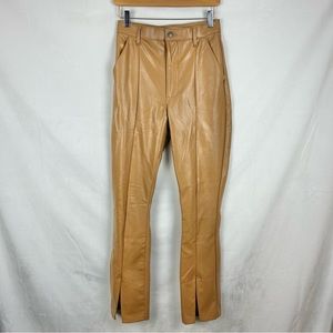 ABERCROMBIE &‎ FITCH The Skinny Ultra High Rise Faux Leather Front Slit Pants 4